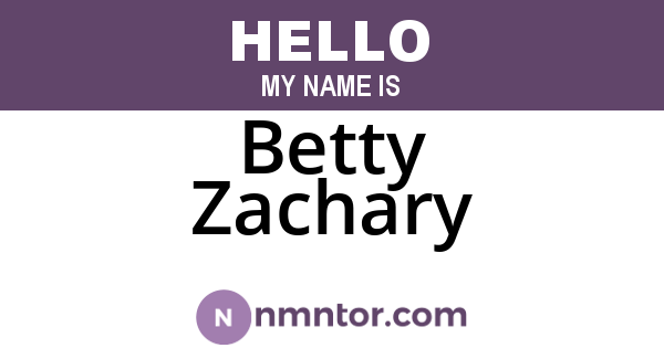 Betty Zachary