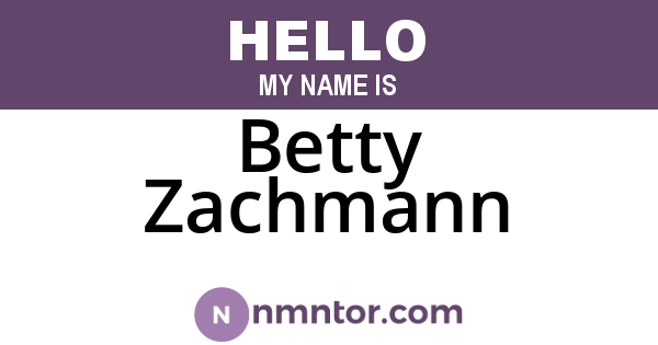 Betty Zachmann