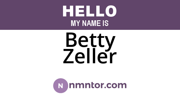 Betty Zeller