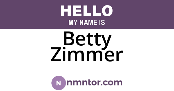 Betty Zimmer