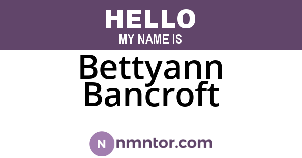 Bettyann Bancroft