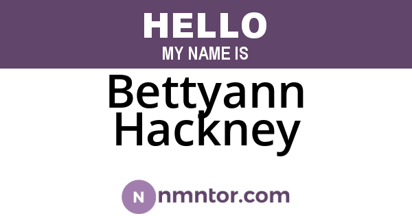 Bettyann Hackney