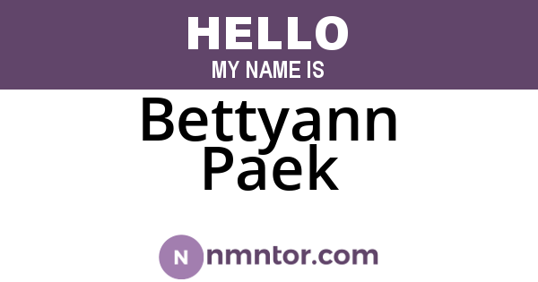Bettyann Paek