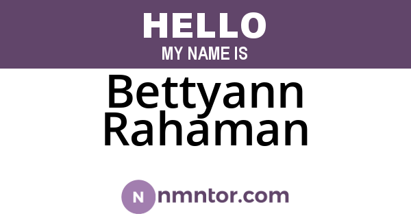 Bettyann Rahaman