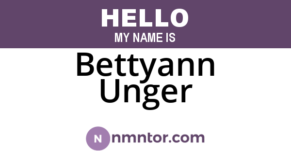 Bettyann Unger