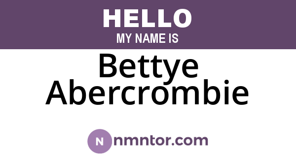 Bettye Abercrombie