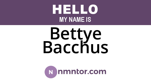 Bettye Bacchus