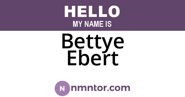 Bettye Ebert