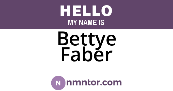 Bettye Faber