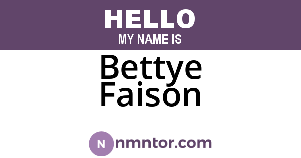 Bettye Faison