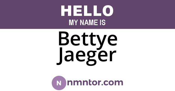 Bettye Jaeger