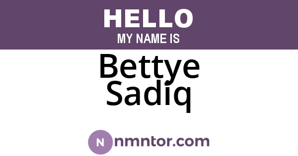 Bettye Sadiq