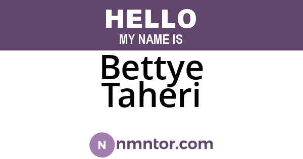 Bettye Taheri