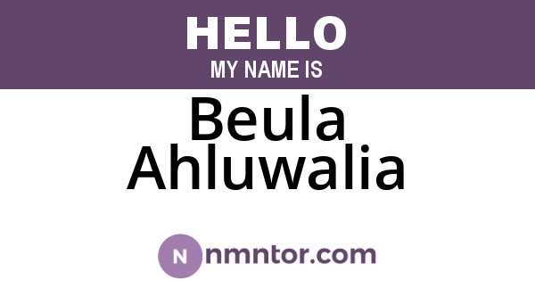 Beula Ahluwalia