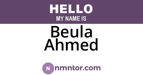 Beula Ahmed
