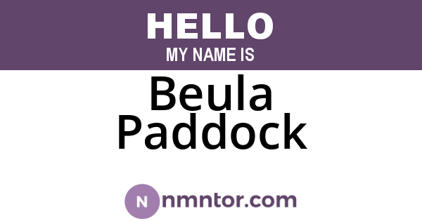 Beula Paddock
