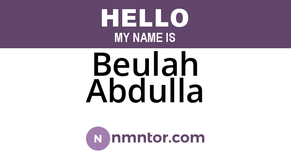 Beulah Abdulla