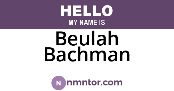 Beulah Bachman