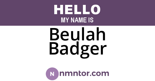 Beulah Badger