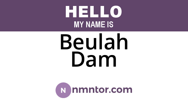 Beulah Dam