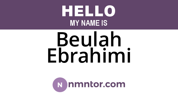 Beulah Ebrahimi