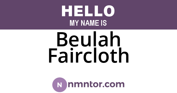 Beulah Faircloth