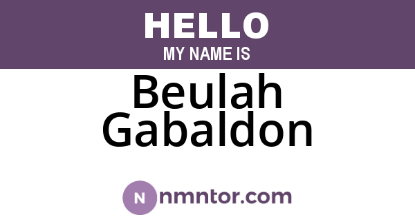 Beulah Gabaldon