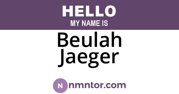 Beulah Jaeger
