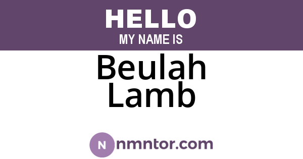 Beulah Lamb