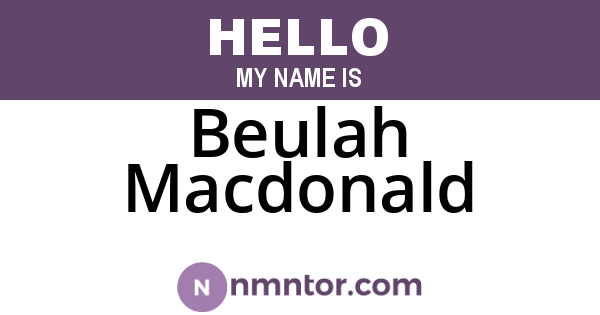 Beulah Macdonald