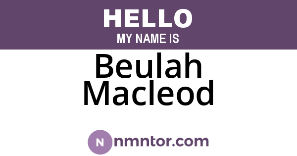 Beulah Macleod