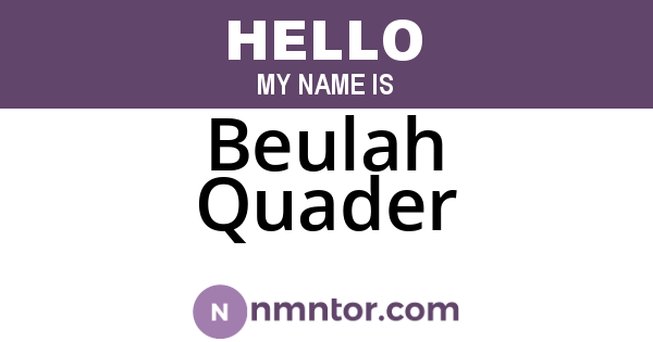Beulah Quader