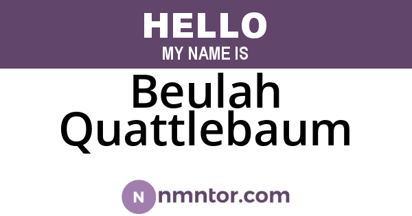 Beulah Quattlebaum