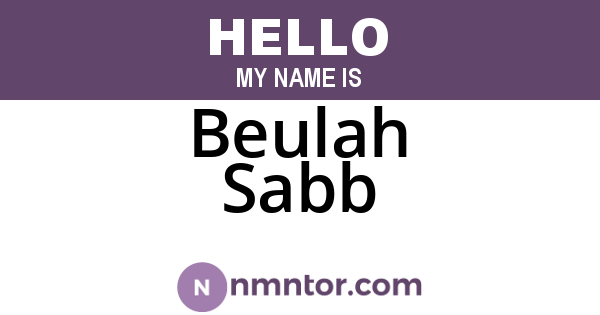 Beulah Sabb