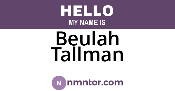 Beulah Tallman