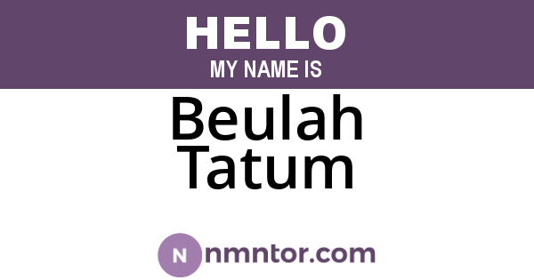 Beulah Tatum