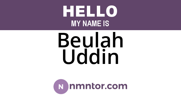 Beulah Uddin