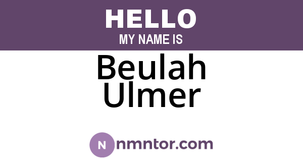 Beulah Ulmer