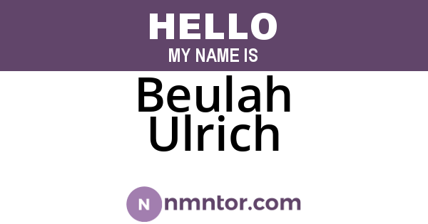 Beulah Ulrich