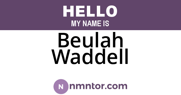 Beulah Waddell