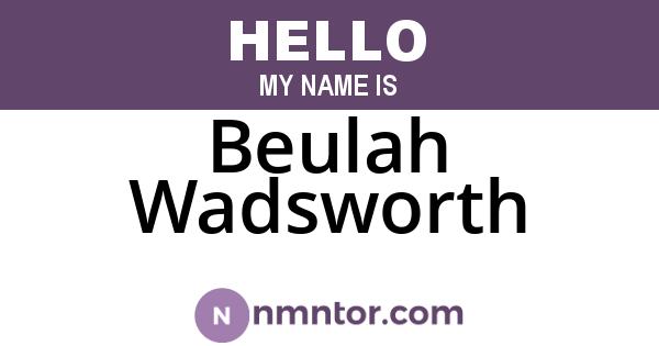 Beulah Wadsworth