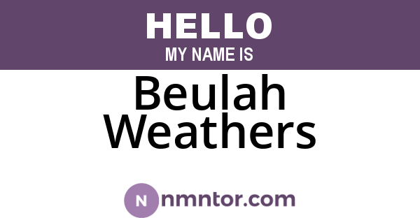 Beulah Weathers