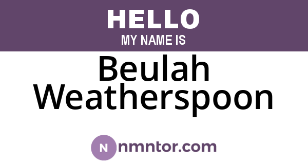 Beulah Weatherspoon