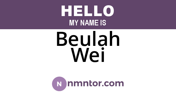 Beulah Wei