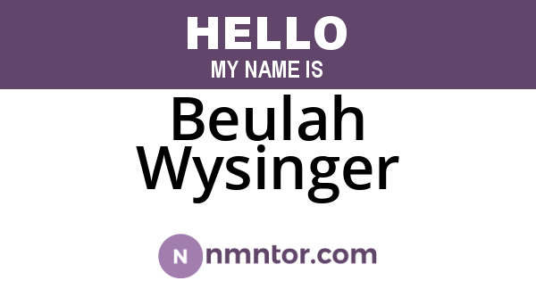 Beulah Wysinger
