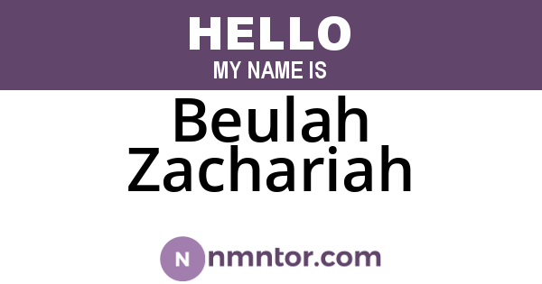 Beulah Zachariah