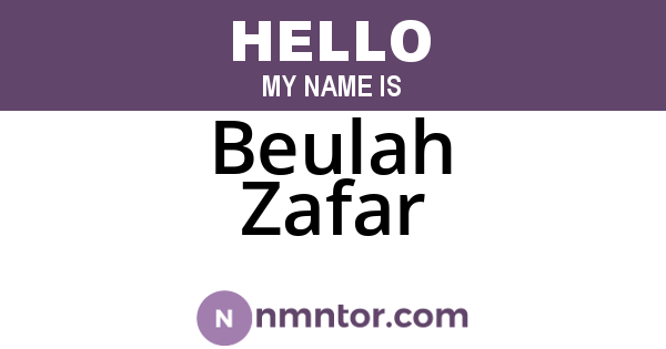 Beulah Zafar