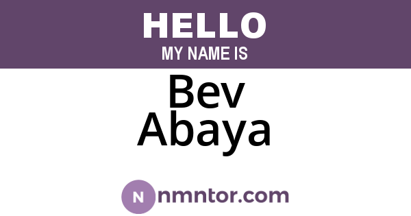 Bev Abaya