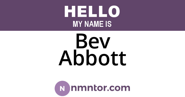Bev Abbott