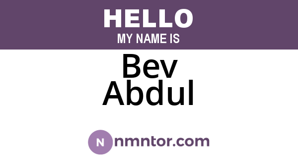 Bev Abdul